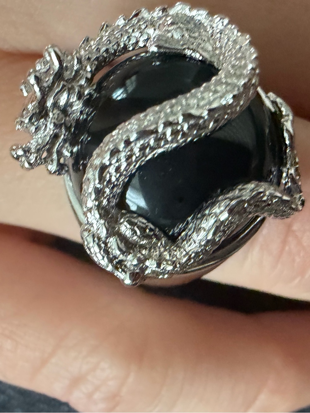 Sterling Silver Dragon Ring